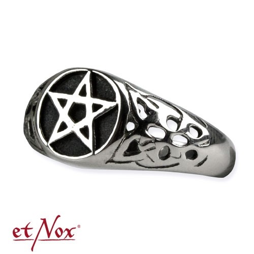 etNox-Ring "Pentagramm" Edelstahl