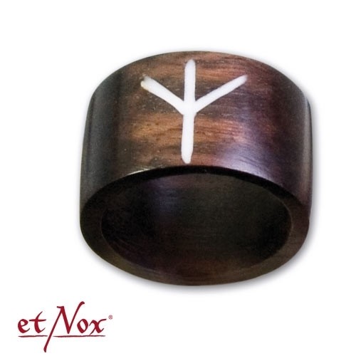 etNox-Ring "EOLH-Rune" Holz