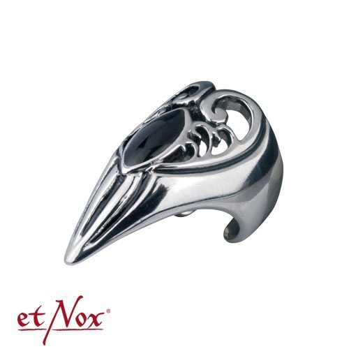 etNox-Ring "Fingerspitze" Edelstahl mit Onyx