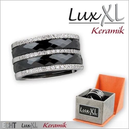 LuxXL-Keramikring schwarz mit Zirkonia