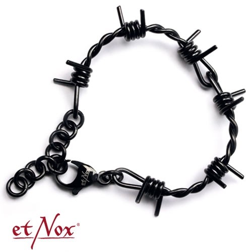 etNox - Armband "Stacheldraht" Edelstahl, schwarz
