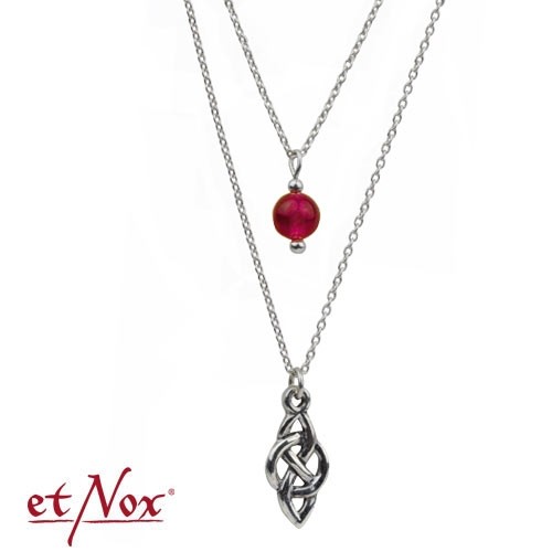 etNox Silberkette "Keltischer Knoten" mit rotem Achat
