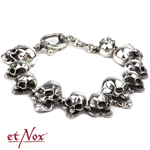 etNox - Armreif "Skulls" 925 Silber