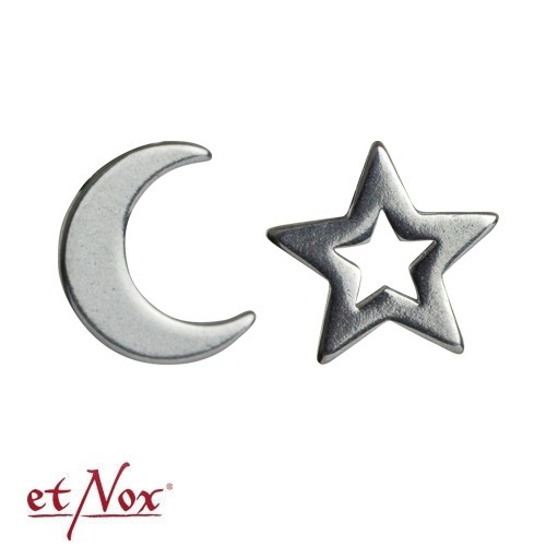 etNox Edelstahlohrstecker "Mond und Stern"