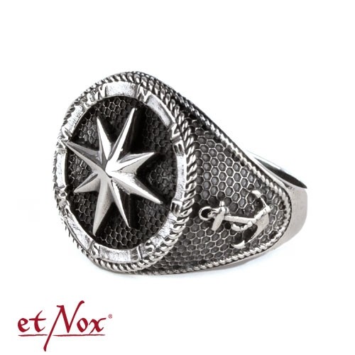 etNox - Ring "Kompass" 925 Silber