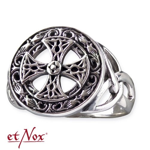 etNox - Ring "Celtic Cross" Edelstahl