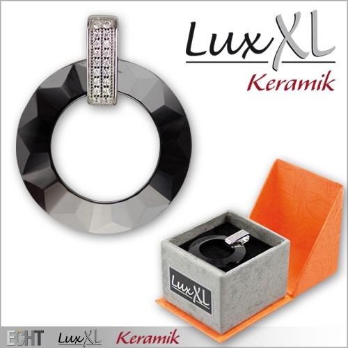 LuxXL-Keramikanhänger schwarz mit Zirkonia