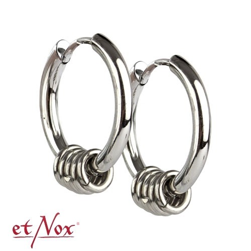 etNox Edelstahl-Klappcreole "Rings´ Hoop" mit Ringen