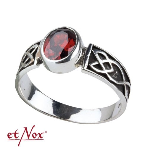 etNox-Ring "Keltischer Knoten" 925 Silber mit Stein