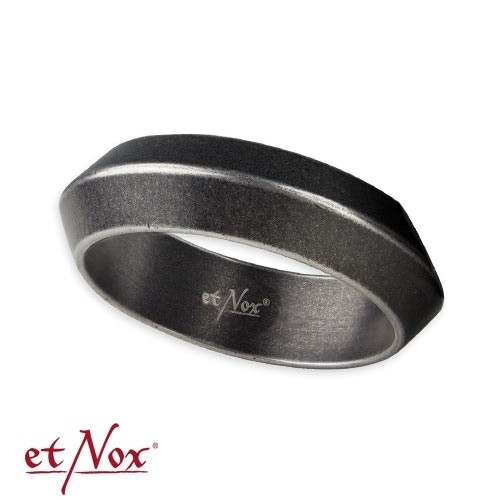 etNox Edelstahlring "Gun Metal Ring"