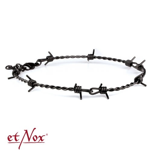 etNox - Halskette "Stacheldraht" Edelstahl, schwarz